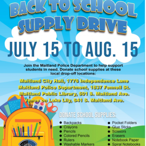 Maitland Police Department Back to School Supply Drive
