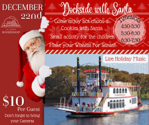 St. John's Rivership Co. Dockside with Santa aboard the Barbara Lee