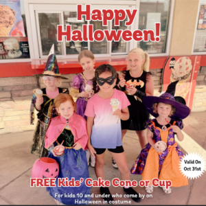 Brusters Real Ice Cream Altamonte Springs Halloween Free Kids Cone