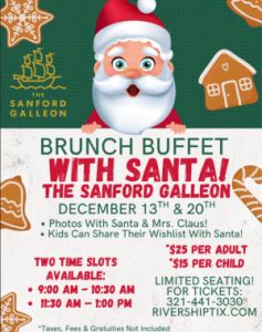 Brunch Buffet with Santa & Mrs. Claus at The Sanford Galleon