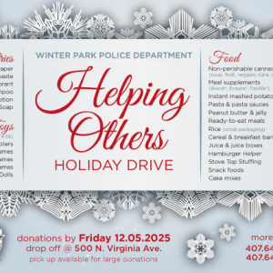 Winter Park Police Department Helping Others Holiday Drive