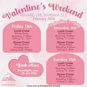 Valentine's Day Weekend Cruises Aboard the Barbara Lee