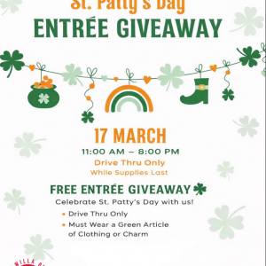 Chick-Fil-A Tuskawilla Road St. Paddy's Entrée Giveway