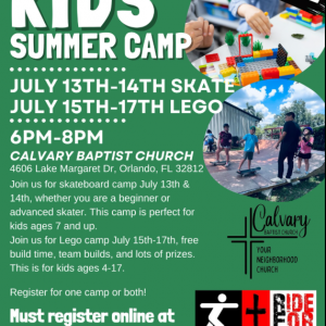 Calvary Baptist Church Summer Skate and Lego Camps