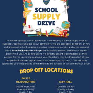 Winter Springs Police School Supply Drive