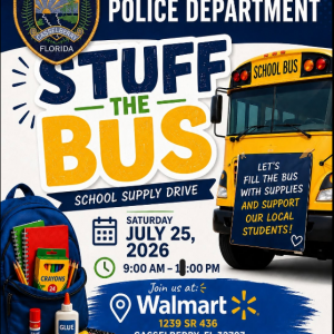 Casselberry Police Stuff the Bus School Supply Drive